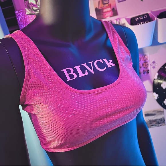 Rave Wonderland Holographic Rainbow EDM Festival Costume Bralette Top Medium - Picture 7 of 7